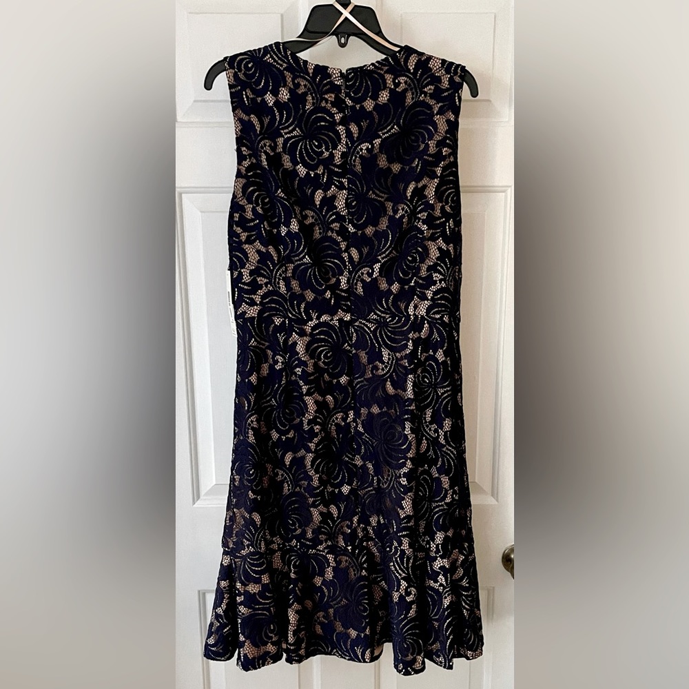 ElizaJ Navy Cocktail Dress Size 14 NWT - Picture 4 of 5